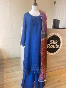 Blue silk